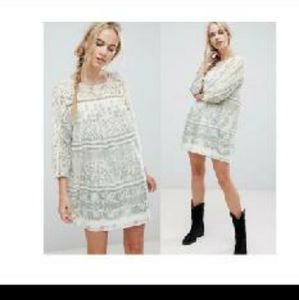 Free People Ivory Combo Dress